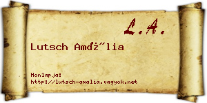 Lutsch Amália névjegykártya