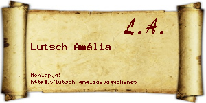 Lutsch Amália névjegykártya